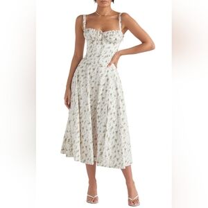 Floral Bustier Midriff Waist Shaper Dress